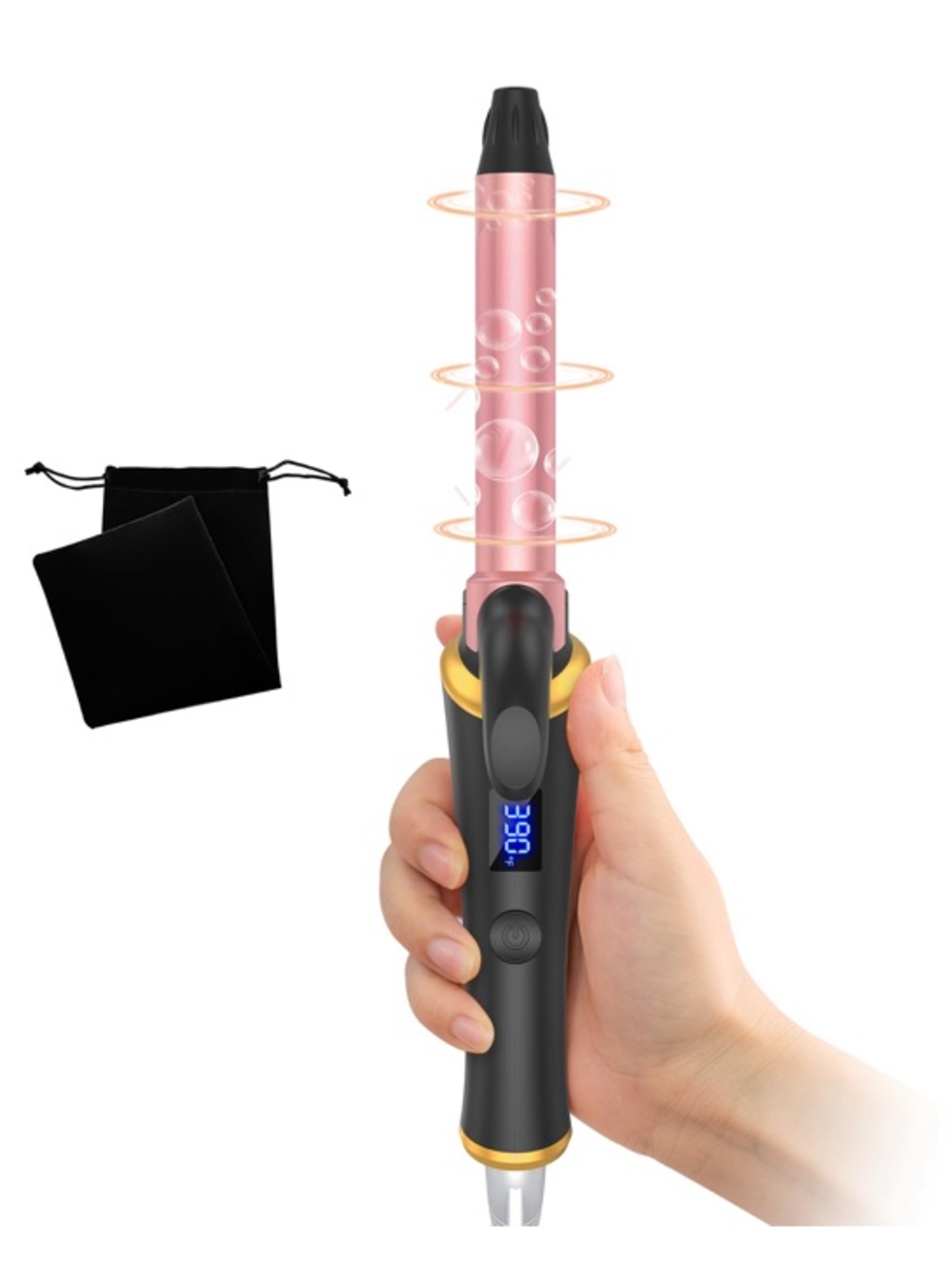 3/4” (19mm) Mini Curling Iron for Beach Waves Short to Medium Hair 30 Sec HEAT